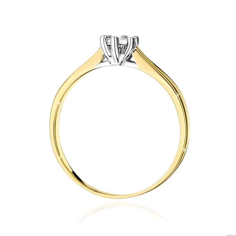 Pierścionek W222BT Diament 0,08ct żółte złoto