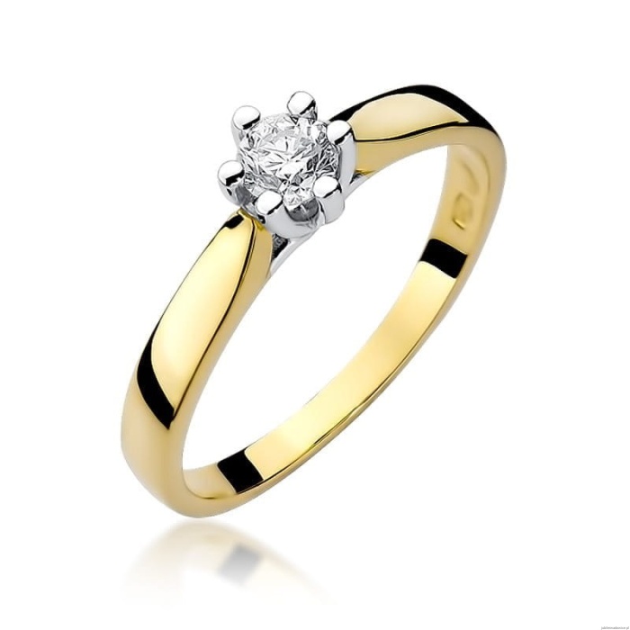 Pierścionek W222B Diament 0,20ct żółte złoto