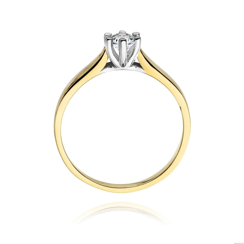 Pierścionek W222B Diament 0,23ct żółte złoto