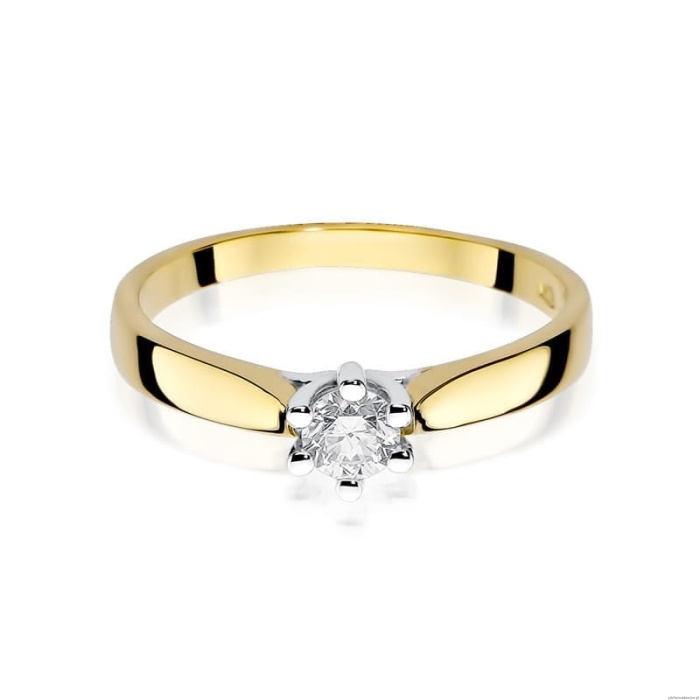 Pierścionek W222B Diament 0,25ct żółte złoto