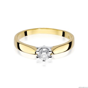 Pierścionek W222B Diament 0,30ct żółte złoto