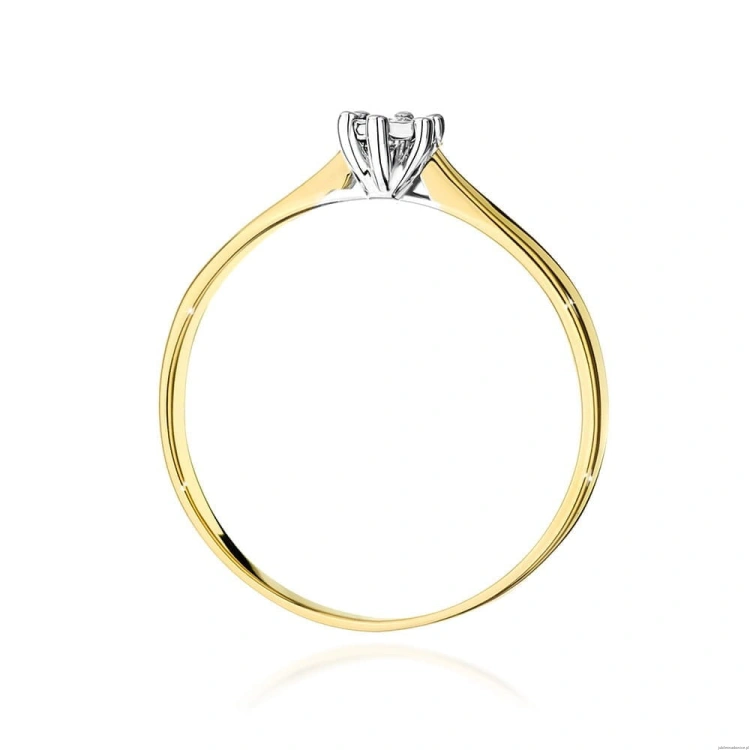 Pierścionek W222T Diament 0,01ct żółte złoto