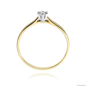 Pierścionek W222 Diament 0,08ct żółte złoto