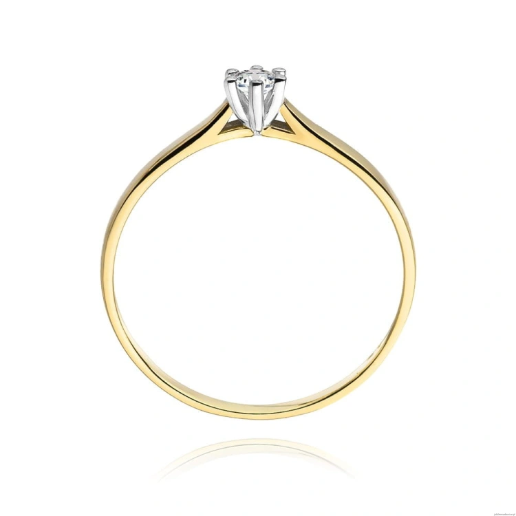 Pierścionek W222 Diament 0,08ct żółte złoto