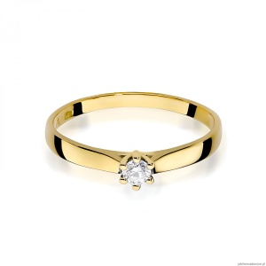 Pierścionek W222 Diament 0,10ct żółte złoto