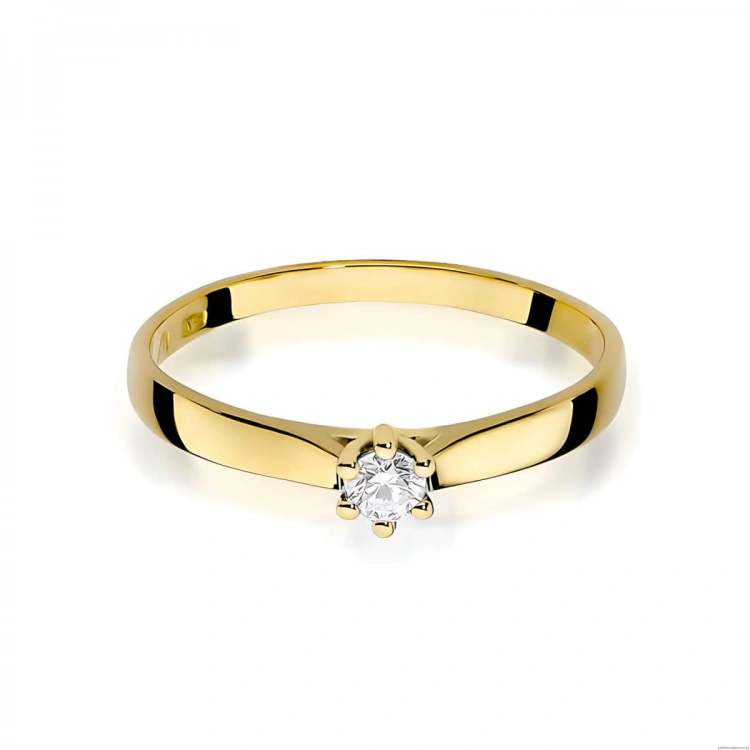Pierścionek W222 Diament 0,10ct żółte złoto