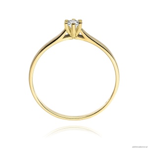 Pierścionek W222 Diament 0,10ct żółte złoto