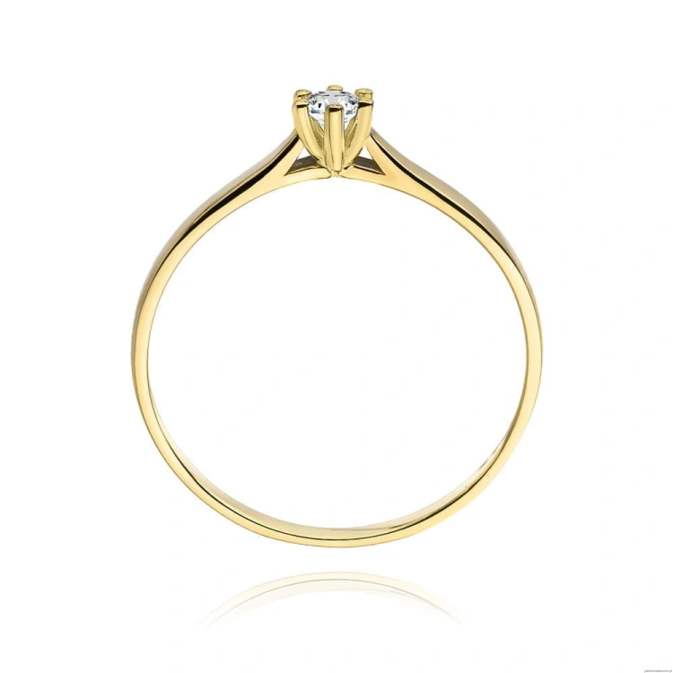 Pierścionek W222 Diament 0,10ct żółte złoto