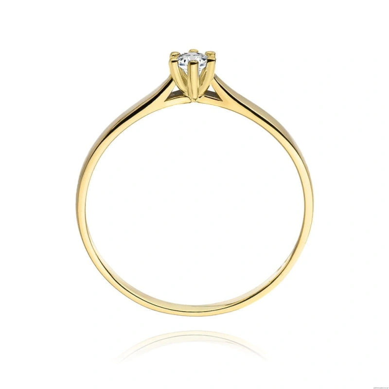 Pierścionek W222 Diament 0,10ct żółte złoto