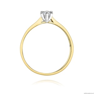 Pierścionek W222 Diament 0,15ct żółte złoto