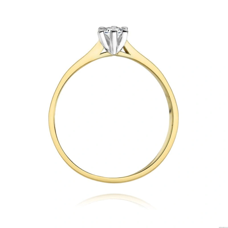 Pierścionek W222 Diament 0,15ct żółte złoto