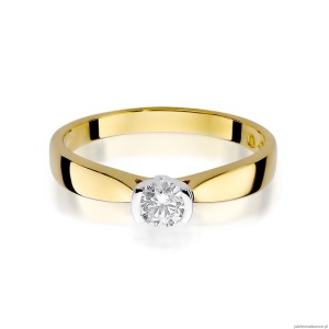 Pierścionek W223B Diament 0,25ct żółte złoto