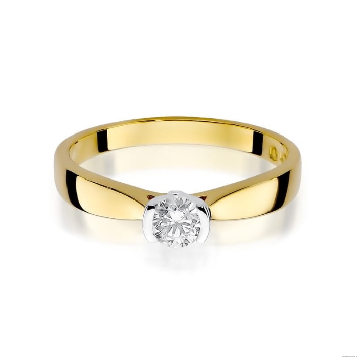 Pierścionek W223B Diament 0,25ct żółte złoto