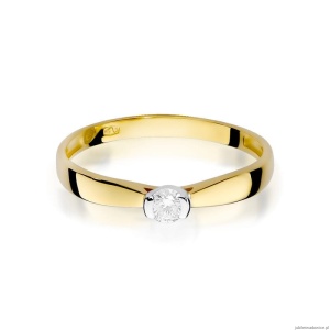 Pierścionek W223 Diament 0,08ct żółte złoto