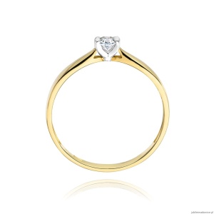 Pierścionek W223 Diament 0,08ct żółte złoto