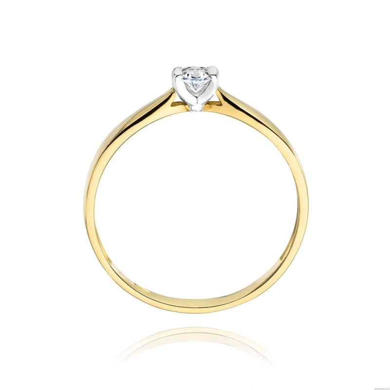 Pierścionek W223 Diament 0,08ct żółte złoto