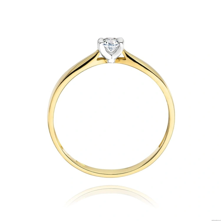 Pierścionek W223 Diament 0,10ct żółte złoto