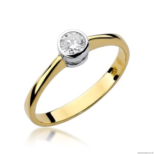 Pierścionek W224B Diament 0,25ct żółte złoto