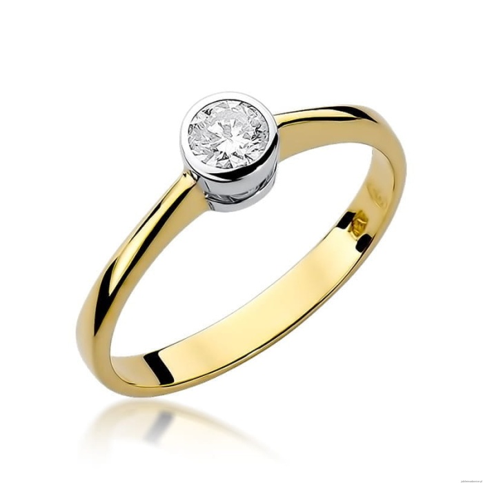 Pierścionek W224B Diament 0,25ct żółte złoto