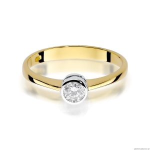Pierścionek W224B Diament 0,25ct żółte złoto