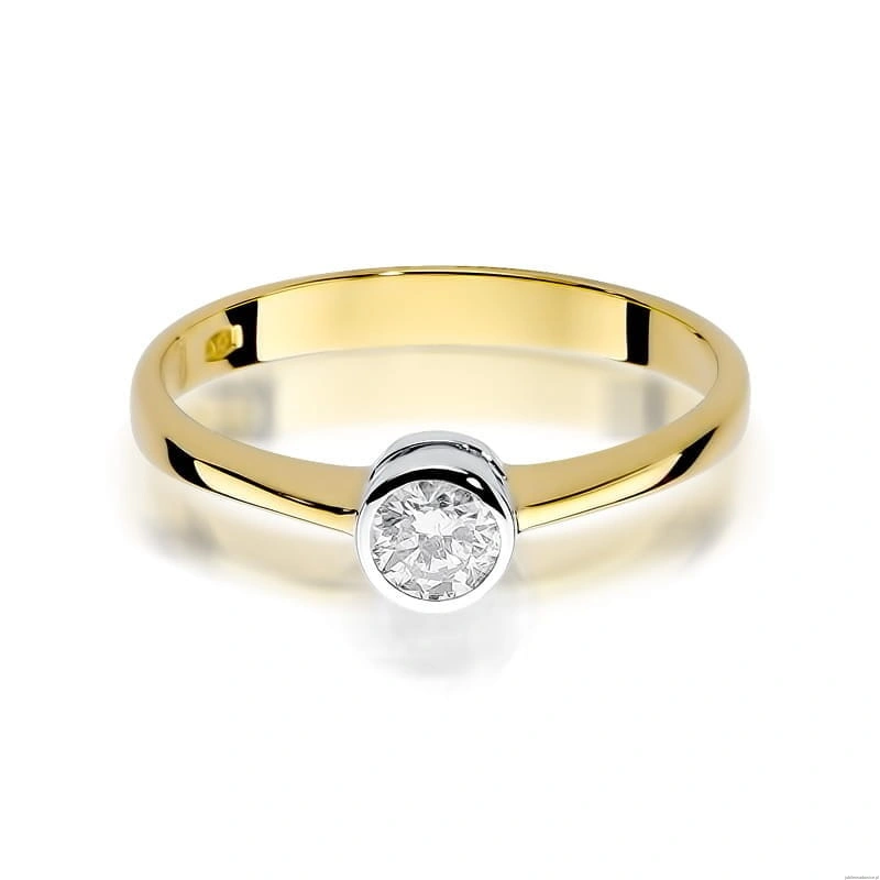 Pierścionek W224B Diament 0,30ct żółte złoto