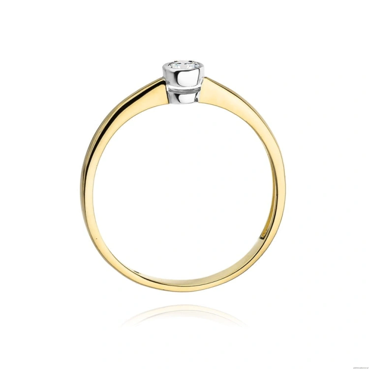 Pierścionek W224 Diament 0,08ct żółte złoto