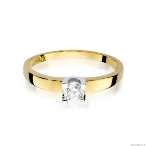 Pierścionek W225B Diament 0,30ct żółte złoto