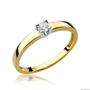Pierścionek W225 Diament 0,08ct żółte złoto