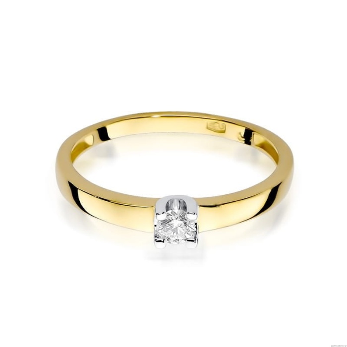 Pierścionek W225 Diament 0,08ct żółte złoto