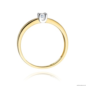 Pierścionek W225 Diament 0,08ct żółte złoto
