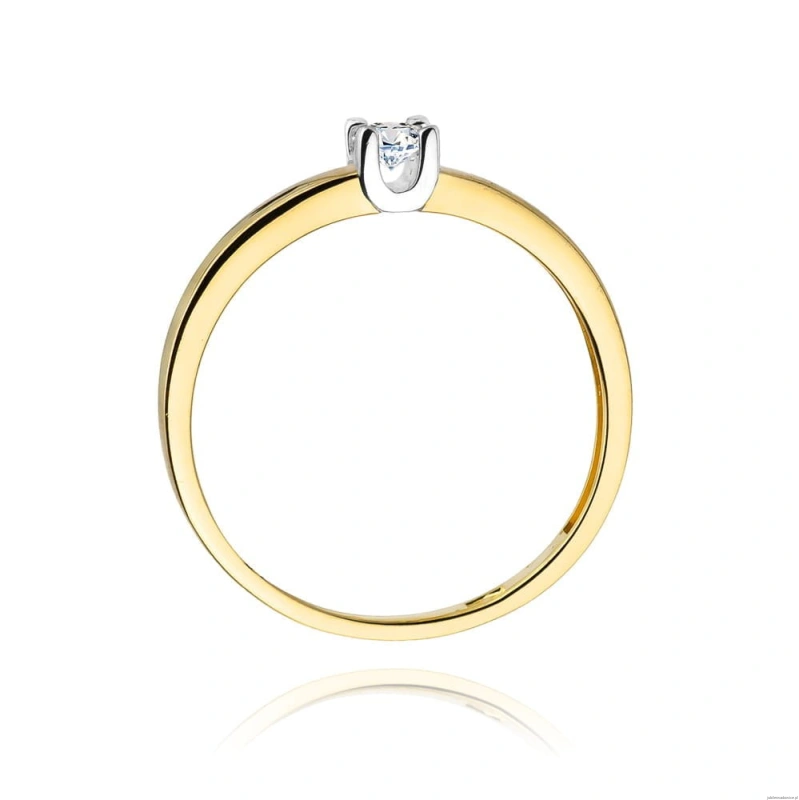 Pierścionek W225 Diament 0,10ct żółte złoto