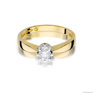 Pierścionek W228 Diament 0,25ct żółte złoto