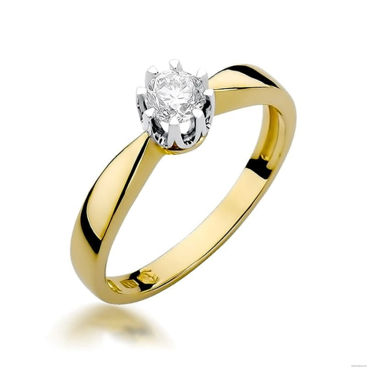 Pierścionek W228 Diament 0,30ct żółte złoto