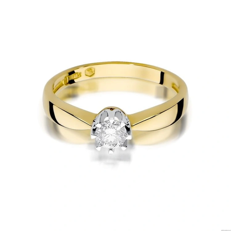 Pierścionek W228 Diament 0,30ct żółte złoto