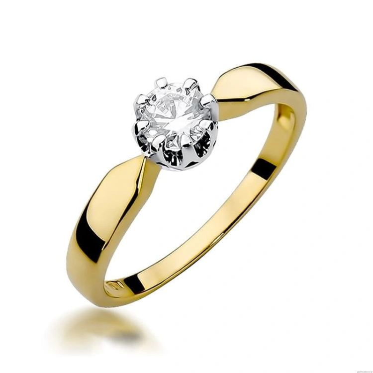 Pierścionek W228 Diament 0,40ct żółte złoto