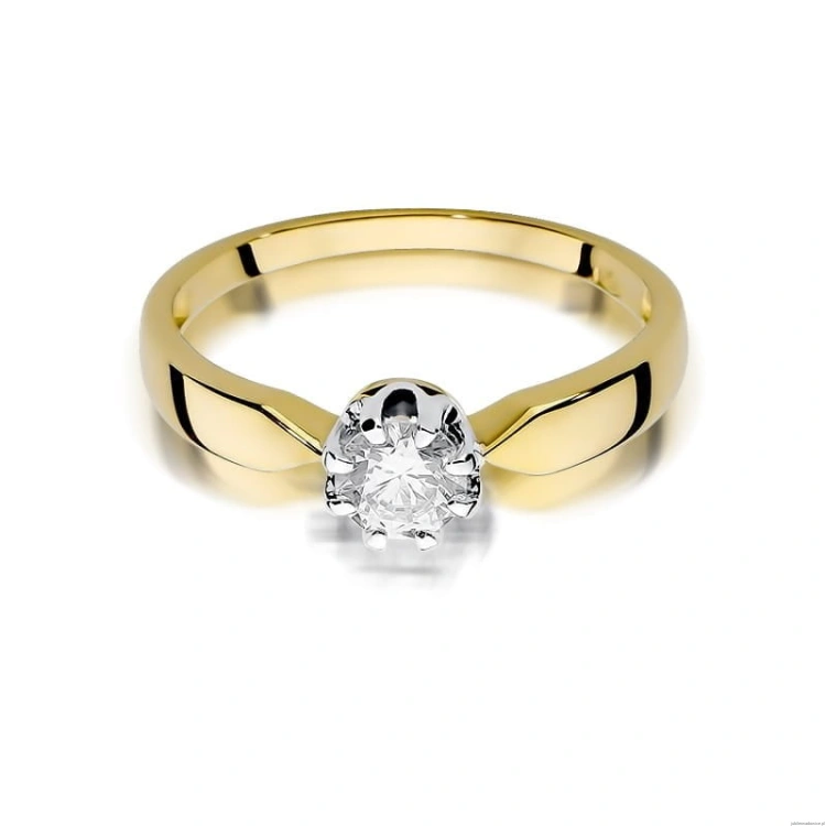 Pierścionek W228 Diament 0,40ct żółte złoto