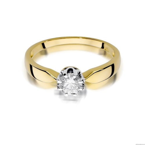 Pierścionek W228 Diament 0,50ct żółte złoto