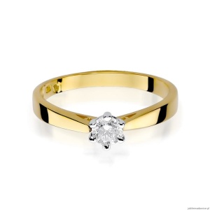 Pierścionek W229B Diament 0,25ct żółte złoto
