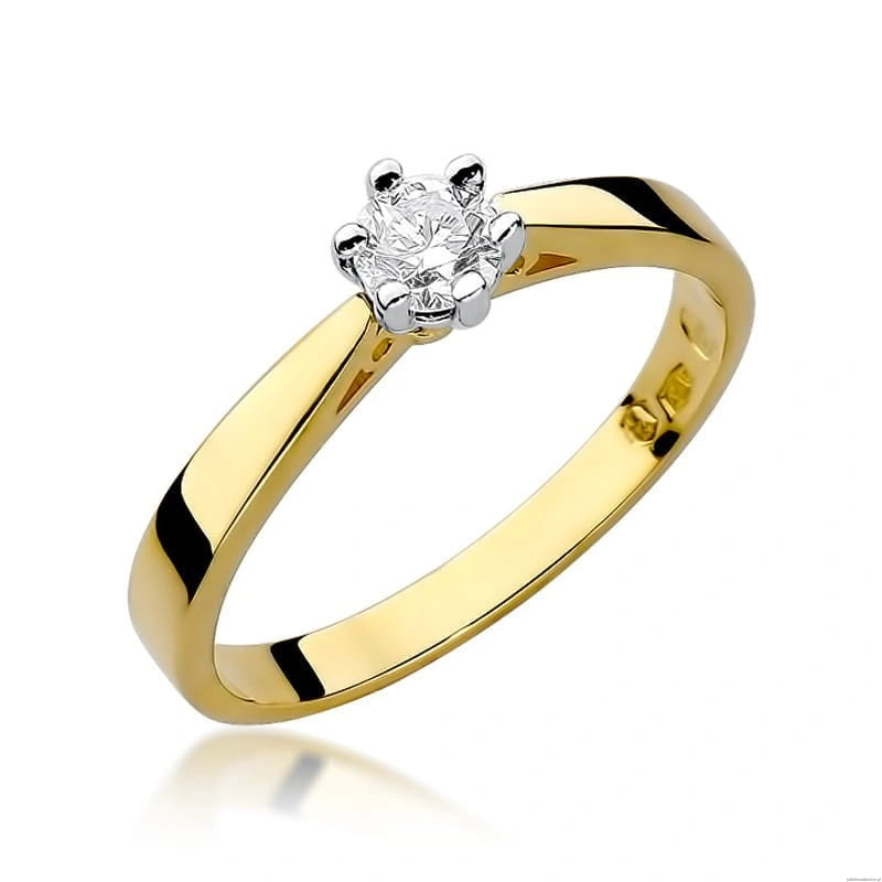 Pierścionek W229B Diament 0,30ct żółte złoto