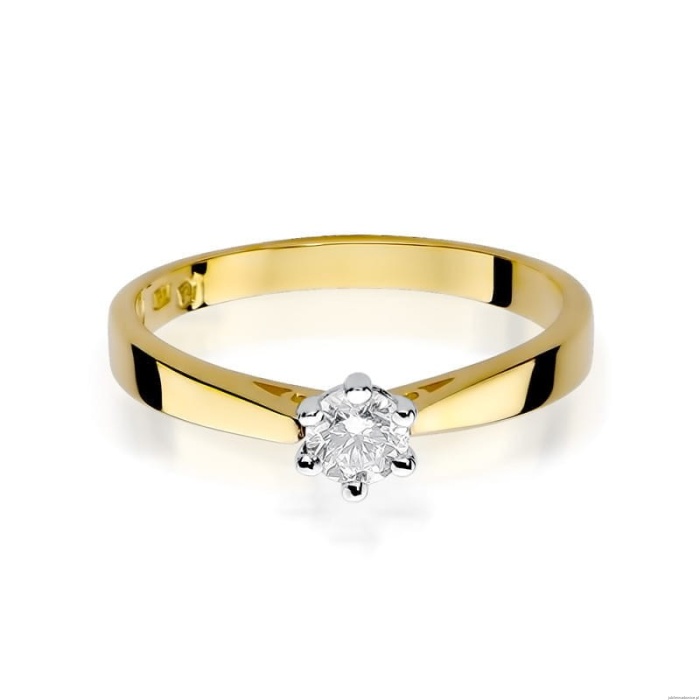 Pierścionek W229B Diament 0,30ct żółte złoto
