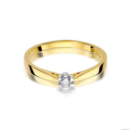 Pierścionek W229 Diament 0,10ct żółte złoto
