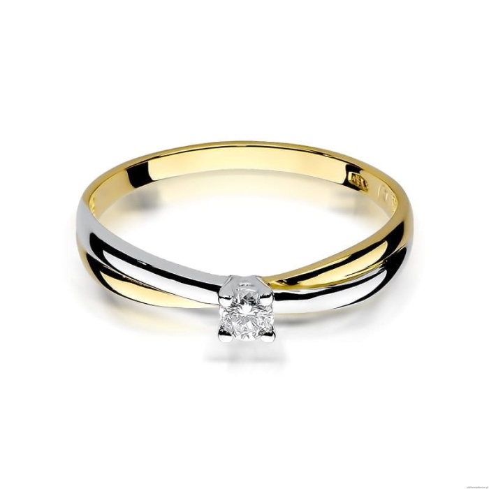 Pierścionek W230 Diament 0,10ct żółte złoto