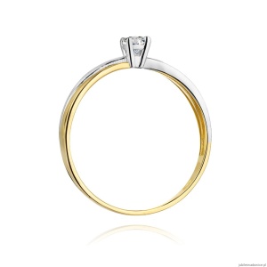 Pierścionek W230 Diament 0,10ct żółte złoto