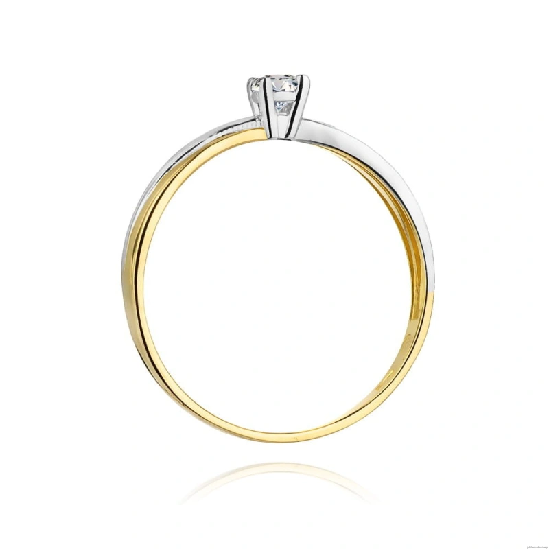 Pierścionek W230 Diament 0,10ct żółte złoto