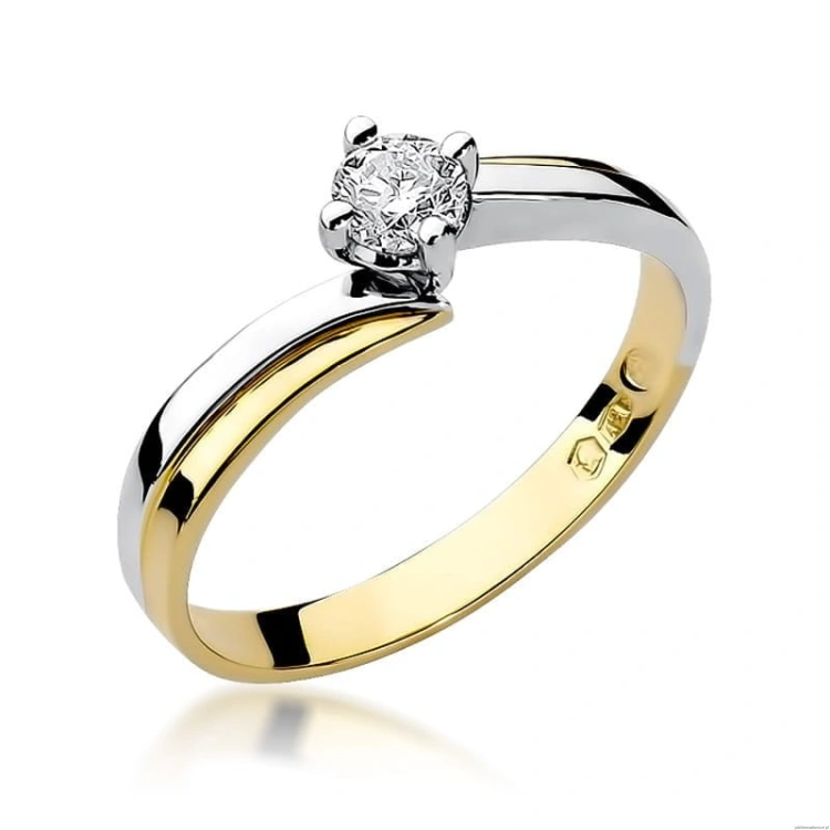 Pierścionek W231B Diament 0,30ct żółte złoto