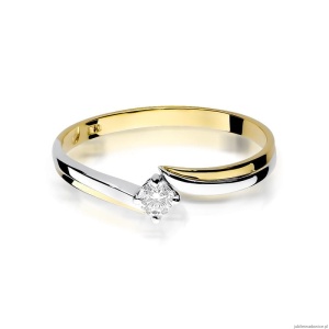 Pierścionek W231 Diament 0,08ct żółte złoto