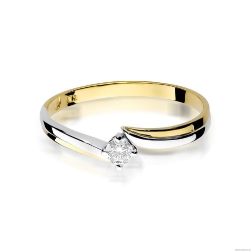 Pierścionek W231 Diament 0,10ct żółte złoto