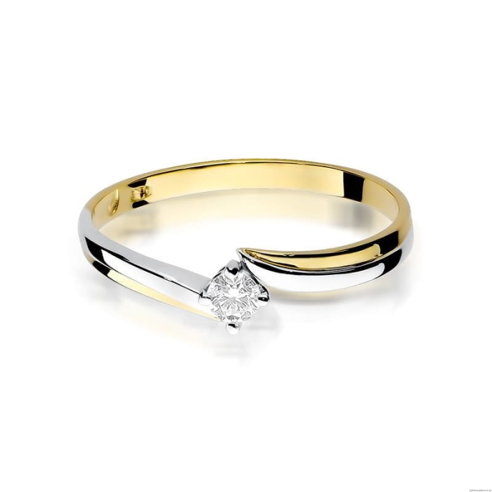 Pierścionek W231 Diament 0,10ct żółte złoto