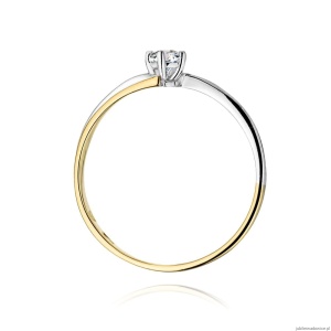Pierścionek W231 Diament 0,10ct żółte złoto