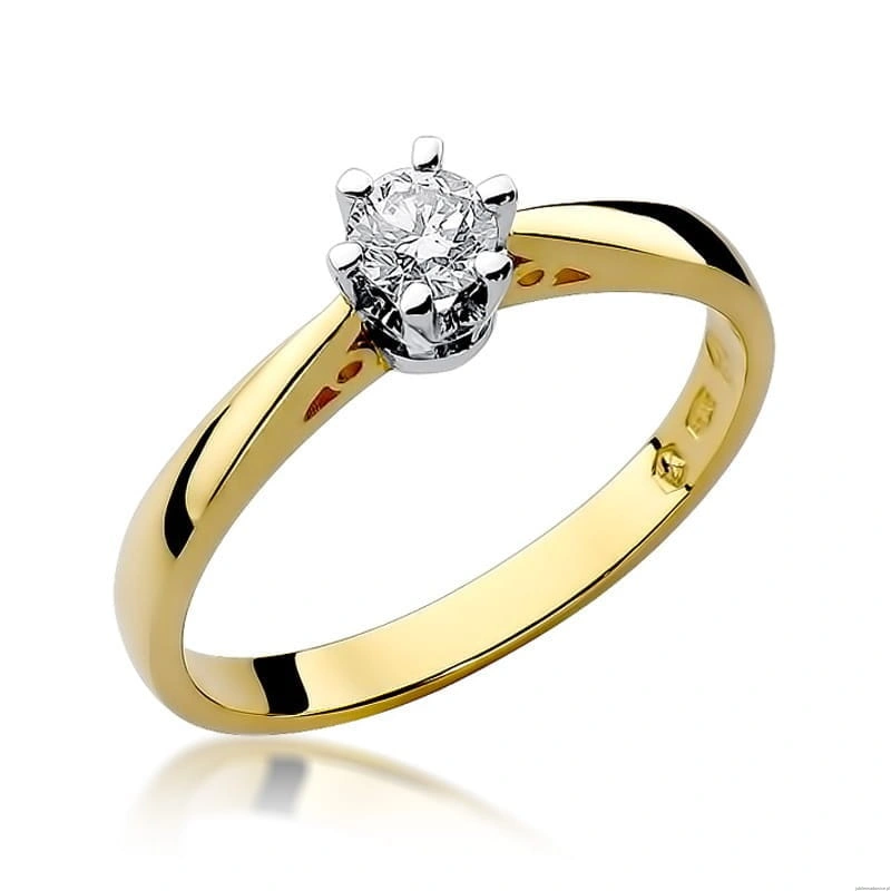 Pierścionek W234 Diament 0,25ct żółte złoto